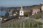 Der SBB RABe 511 025 von Vevey nach Genève als RE 3210 unterwegs, bei Villette VD.