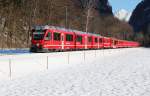 Regionalzug von Davos nach Landquart zwischen Grsch und Malans.27.12.11