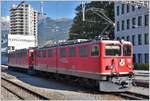 Ge 6/6 II 705  Pontresina/Puntraschigna  mit der 702  Curia  im Schlepp erreicht Landquart.