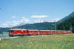 RhB Schnellzug 41 von Landquart nach Davos Platz am 26.10.1997 kurz vor Davos Dorf mit E-Lok Ge 4/4 II 624 - D - A - B - B - B - AB.