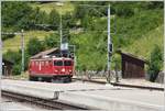 Ge 4/4 I 602  Bernina  vertritt das Krokodil, das mit einem Pullmanzug in Disentis weilt, In Filisur wird der zweimal täglich verkehrende Nostalgiezug umfahren. (23.06.2018)