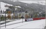 R1837 nach Filisur mit Ge 4/4 III 650  Seewis-Valzeina  verlsst Davos Platz.