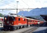 RhB Schnellzug GLACIER-EXPRESS G 903 von St.Moritz nach Zermatt vom 13.05.1994 in Chur mit E-Lok Ge 4/4II 624 - WR 3810 - B 2424 - FO AS 4022 - WR 3815 - A 1223 - AB 1530 - B 2437 - B 2369 - D 4203.