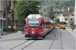 R1428 mit ABe 8/12 3502 von Arosa auf der Engadinstrasse in Chur. (23.06.2017)