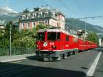 Auf neuen Gleisen  Nach erfolgten Doppelspurausbau ein Zug nach Arosa in der Churer Engadinstrasse.20.05.07