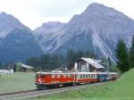 RhB Salon-Extrazug fr GRAUBNDEN TOURS 3629 von Chur nach Arosa am 30.08.1998 kurz vor Arosa mit E-Lok Ge 4/4I 610 - As 1141 - WRS 3821 - As 1154. 