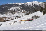 RhB Ge 4/4 I 610 und 605 mit Güterzug 5152 Samedan - Landquart am 24.