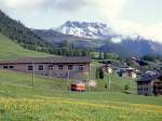 RhB LOKZUG 7230 von Samedan nach St.Moritz am 07.06.1992 Ausfahrt Celerina mit E-Lok Ge 4/4I 609. 
