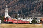 Herbst im Engadin am Eingang zum Val Bever Richtung Spinas.