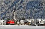 Güterzug 5162 mit Ge 6/6 II 707  Scuol  bei Bever.