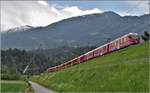 IR1149 nach St.Moritz mit ABe 8/12 3510 nach der Verzweigung in Reichenau-Tamins. (07.05.2018)