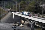 Medienanlass am Tag der Belastungsprobe der neuen Hinterrheinbrücke in Reichenau-Tamins.