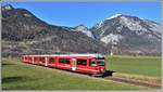 S1 1523 mit ABe 4/16 3104 zwischen Reichenau-Tamins und Bonaduz. (16.03.2020)