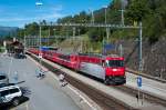 Ge 4/4 III 645  Tujetsch  am 16. August 2011 mit dem RE 1125 (Chur - St. Moritz) in Filisur.