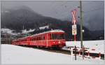 S1 1521 mit Steuerwagen 1714 und Be 4/4 513 beim bergang Sogn Mang zwischen Reichenau-Tamins und Bonaduz.