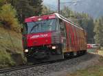 Ge 4/4 III 642 mit dem GEX 905 von St. Moritz nach Zermatt am 12.10.2014 kurz vor der Einfahrt in den Landwasser-Tunnel.