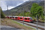 S1 1519 mit ABe 4/16 3105 verlässt Reichenau-Tamins.