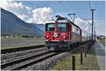 Glacier Express 903 nach Chur mit der Ge 474 Ii 618   Bergün/Bravuogn  zwischen Domat/Ems und Felsberg.