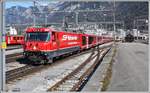 IR1145 nach St.Moritz mit Ge 4/4 III 647  Grüsch  in Chur Gbf. (17.03.2020)