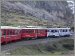 ABe 4/4 55 und 41 zwischen Bernina Diavolezza und Bernina Lagalp. (08.05.2007)