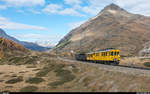 RhB ABe 4/4 I 30 mit Fotoextrazug für die FairFotografen am 21. Oktober 2018 bei Bernina Lagalb.