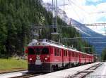 ABe 4/4 56 & 55 mit Regionalzug Tirano - St.Moritz wartet am 11.07.2007 in der Station Cavaglia auf einen Gegenzug.
