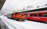 RhB Berninabahn__Schöma-Traktor Tm 2/2 Nr. 112 im Bf. Pontresina.__26-02-2024