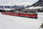 ABe 4/4 III 56 erreicht am 27.2.10 mit dem Regionalzug 1637 Pontresina.