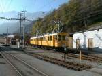Berninabahn,Triebwagen ABe4 No.30+34 beim Rangieren am 27.10.01 in Poschiavo