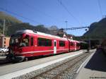 ABe 8/12 3508 ''Richard Coray'' am 8.9.2012 in Pontresina als Regio 1648 nach St.Moritz.