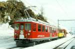 RhB Schneerum-Extrazug fr GRAUBNDEN TOURS 4454 von Alp Grm nach km 24,000 am 01.03.1997 in Alp Grm mit Triebwagen ABe 4/4II 47 - B 2091 - Xk 9132.