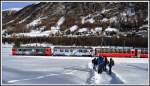 Auf unserem Büroausflug nahmen wir von Pontresina nach St.Moritz statt des Bernina Express den Winterwanderweg durch den Stazer Wald unter die Füsse. (17.11.2013)