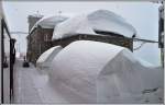 Schon beeindruckend ist die momentane Schneelage auf Alp Grüm. (05.02.2014)
