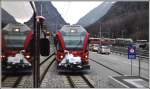 Im Grenzort Campocologno kreuzen wir den R1641 mit Allegra 3508.Die Bahn und Strasse teilen sich hier die Brücke über den Poschiavino, wobei gleichzeitig die Bahn auf der Brücke die