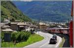 Das Ortsschild von Tirano kündigt die baldige Endstation der Berninalinie an.