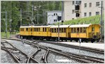 UNESCO Welterbetag bei der RhB. ABe 4/4 I 34 und 30, sowie BC110 und C104 verlassen Pontresina Richtung Bernina. (12.06.2016)