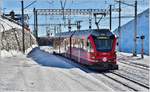 Dienstzug mit ABe 8/12 3514 nach Poschiavo in Ospizio Bernina 2253m ü/M.