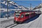 Dienstzug mit ABe 8/12 3514 nach Poschiavo in Ospizio Bernina 2253m ü/M.