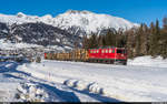 RhB Ge 6/6 II 702 mit Güterzug Chur - Pontresina am 18.