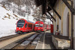 RhB RTZ ABe 4/16 3117 als Regio Scuol-Tarasp - Pontresina kreuzt am 24.