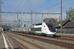 TGV Lyria 4404 durchfährt den Bahnhof Rupperswil. Die Aufnahme stammt vom 03.09.2019.
