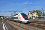TGV Lyria 4410 durchfährt den Bahnhof Rupperswil. Die Aufnahme stammt vom 10.09.2019.