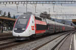 TGV Lyria 4725 durchfährt den Bahnhof Rupperswil. Die Aufnahme stammt vom 17.01.2020.
