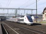 SNCF / SBB - TGV 4404 bei der durchfahrt in Rupperswil am 07.03.2015