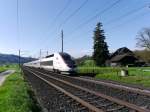 SNCF - TGV 4417 unterwegs bei Bettenhausen am 19.04.2015