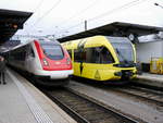 SBB / Thurbo - ICN  Adolf Wölflin neben RABe 526 707-5 im Bahnhof Olten am 27.01.2018