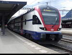 SBB - S-Bahn Zürich RABe 511 050 bei der ausfahrt aus dem Bahnhof Chur am 29.03.2024