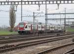 Instruktionsfahrten.Mittagspause fr einen Stadler Dosto 511 116 auf einem Abstellgleis in Sargans.23.04.13

