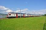 Doppeltraktion RVD, 511 027 + 511 110, als RE 1782 bei Horgen, 01.06.2014.