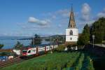 RABe 511 101-8 verlässt am 16.08.2014 Villette in Richtung Vevey.